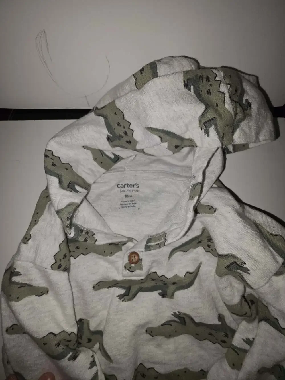 Carter's Just One You Baby Boys' Alligator Print Hooded Sweatshirt